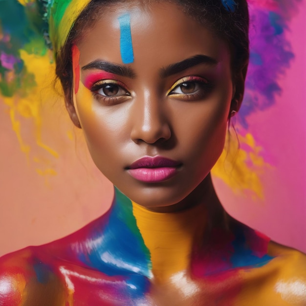 art de femme avec album de couverture de couleurs