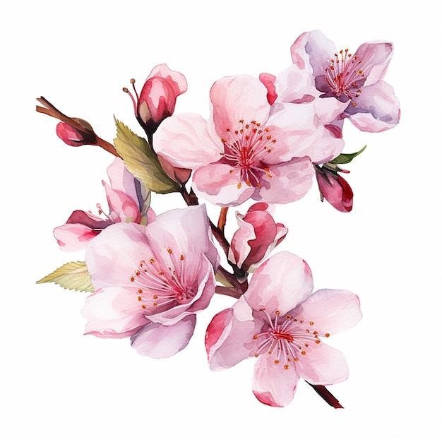 Art de fleurs de Sakura aquarelle