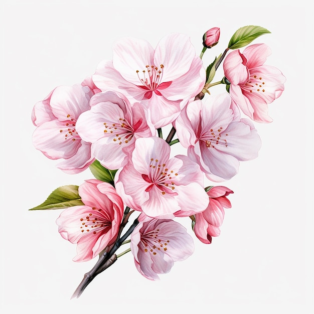 Art de fleurs de Sakura aquarelle