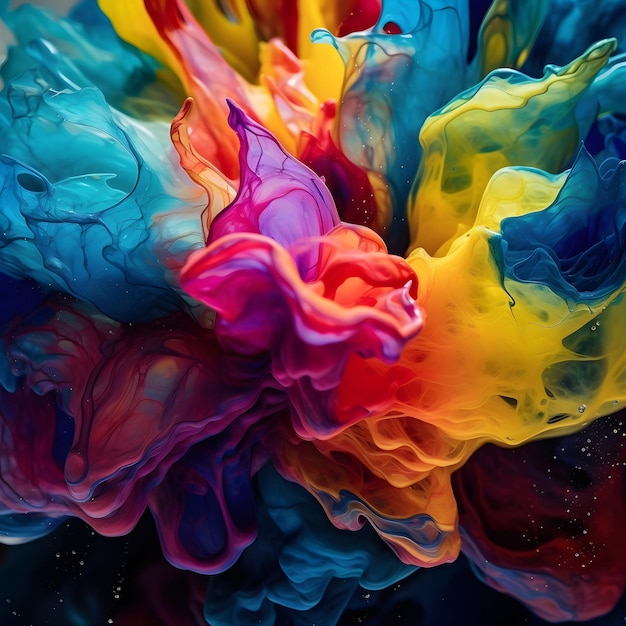 Art fluide abstrait fond coloré fond d'écran texture mélange de peintures art moderne IA générative