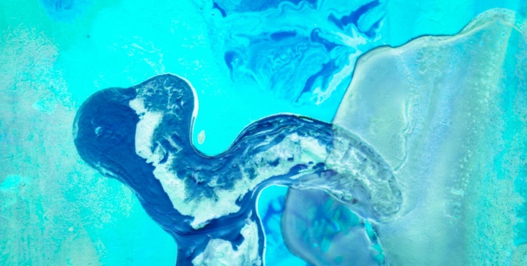 Photo art fluide bleu abstrait