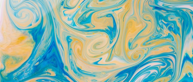 Art fluide motif jaune bleu