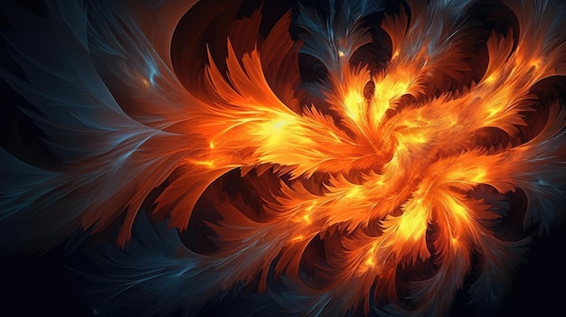 un art fractal coloré d'un feu