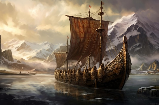 L'art de la frontière viking majestueux et féroce Un témoignage de la force et de l'héritage