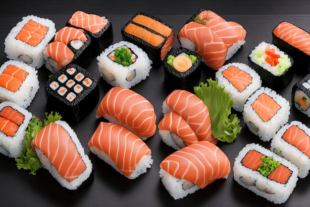 Art génératif de la cuisine japonaise Premium Sushi par AI