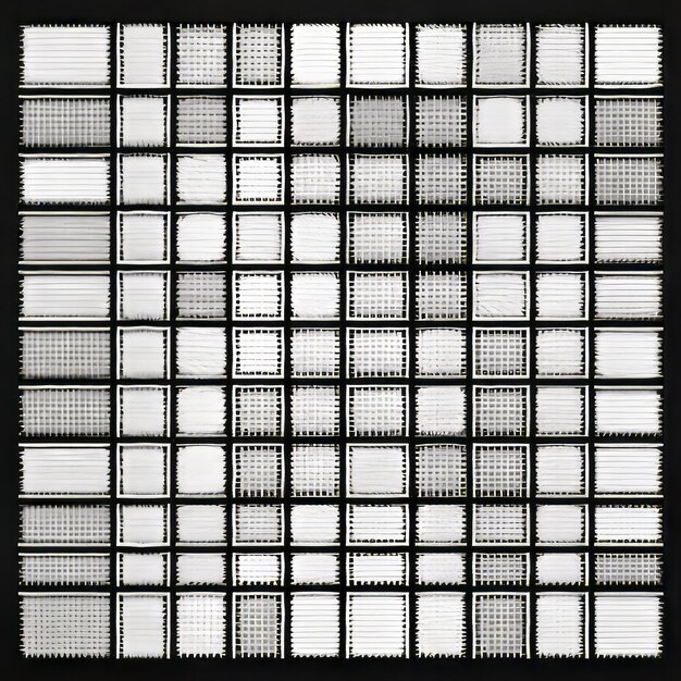 Art génératif Smocked grille 4x4 avec des carrés noirs et blancs