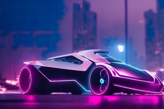 Art d'illustration de peinture de voiture de sport futuriste cyberpunk