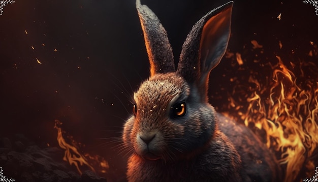 Art de lapin de feu