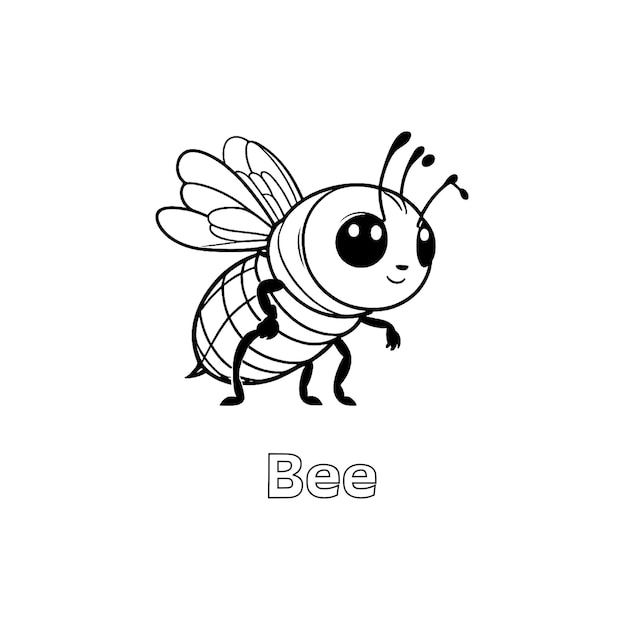L'art de la ligne d'abeille en noir et blanc