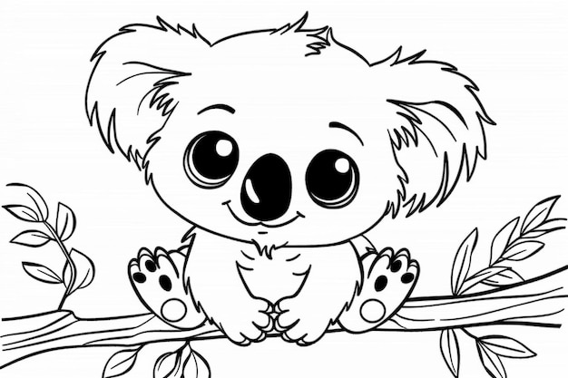 Art en ligne du vecteur de bébé koala