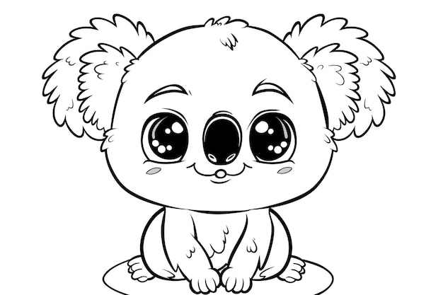 Art en ligne du vecteur de bébé koala