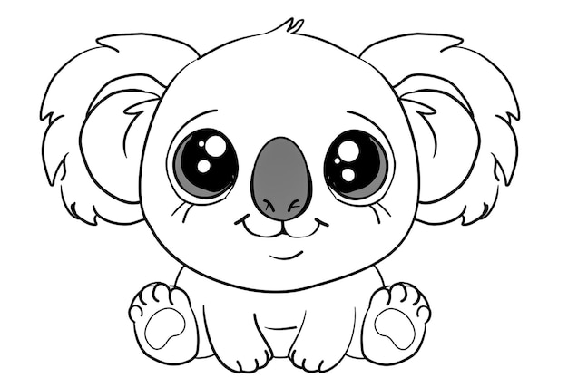 Art en ligne du vecteur de bébé koala