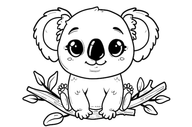 Art en ligne du vecteur de bébé koala