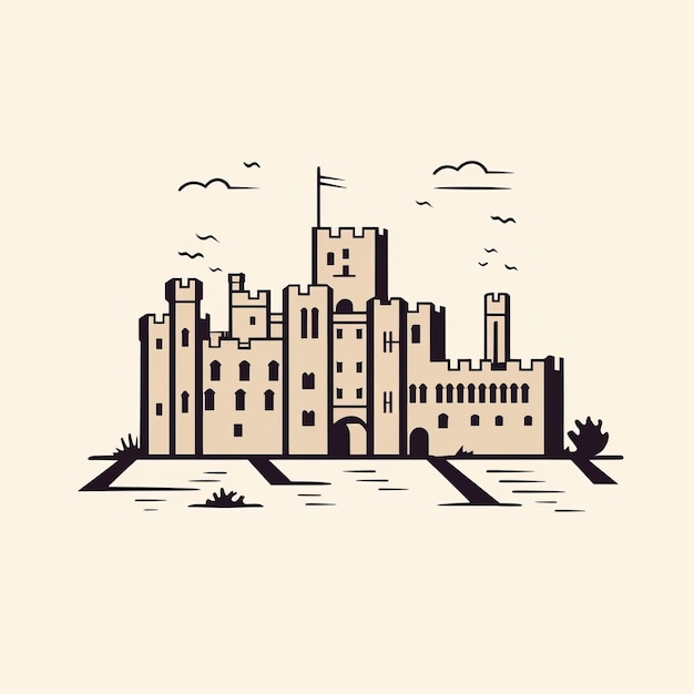 L'art de ligne minimaliste du château de Framlingham