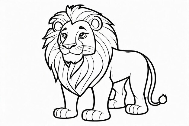 Art en ligne noire Lion mignon pour les enfants Page à colorier