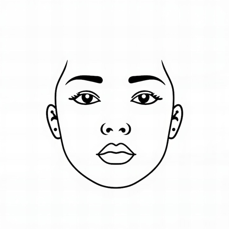 Photo art de ligne simple art de ligne visage conception de logo minimaliste