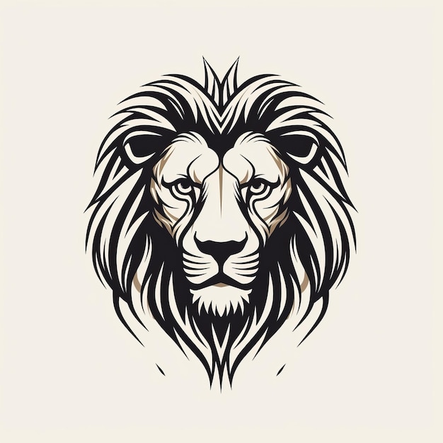 Art de lion tribal minimaliste avec un travail de ligne impeccable