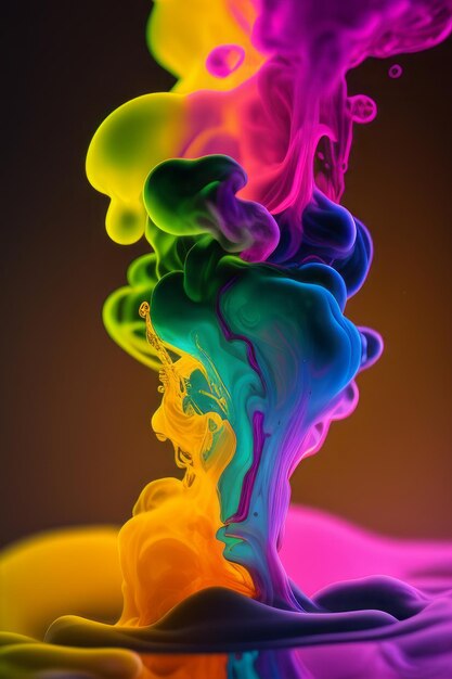 Art liquide abstrait coloré et fumé