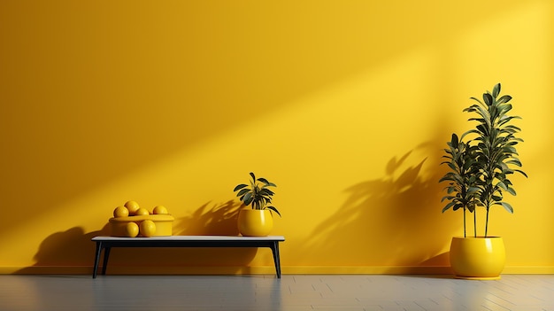 Art minimaliste dans les couleurs jaunes Design stylisé