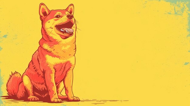 L'art minimaliste orange du chien Shiba Inu.
