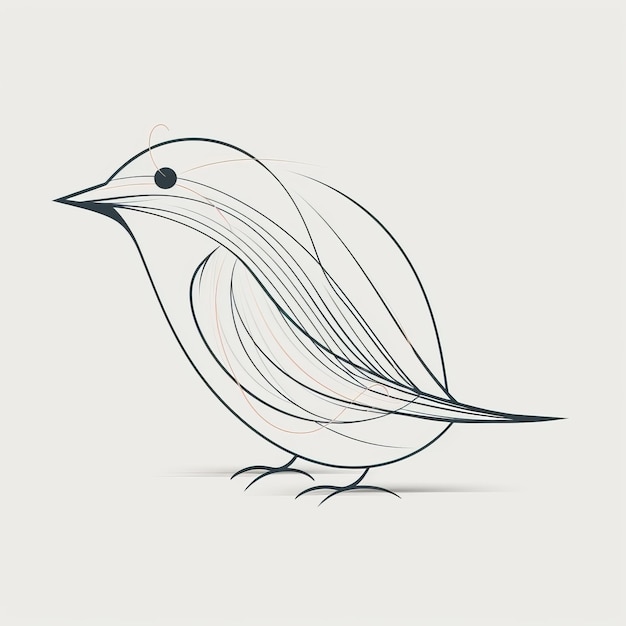 Art minimaliste Un petit oiseau en traits simples