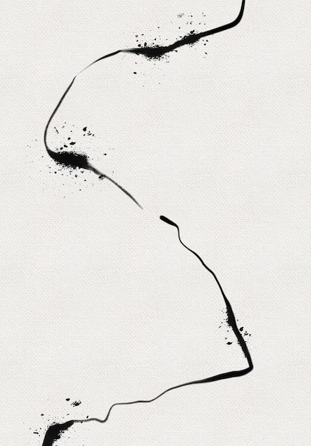 Art moderne abstrait peint Art noir et blanc Art minimaliste rustique imprimable Toile Art