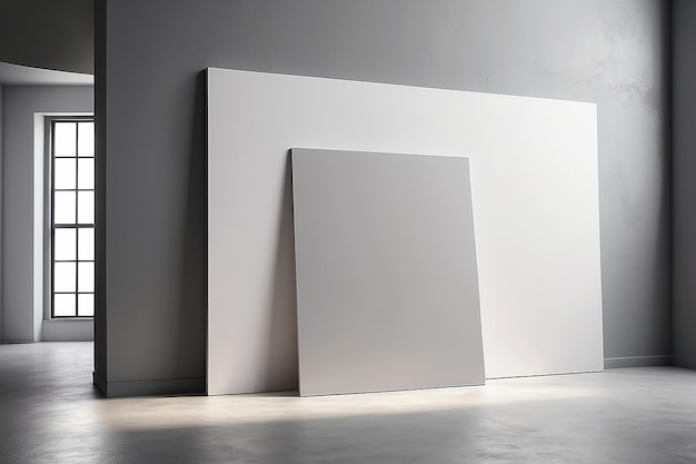 Photo art monochromatique en échelle de gris mockup de pièce avec espace blanc personnalisable