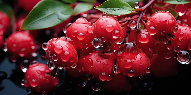 L'art de la nature: des fleurs et des feuilles aux gouttelettes d'eau étincelantes