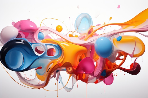 art numérique coloré avec une forme géométrique dessus couches de peinture épaisses moebius coloré