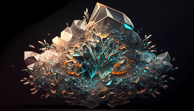 Un art numérique d'un cube avec le mot cube dessus