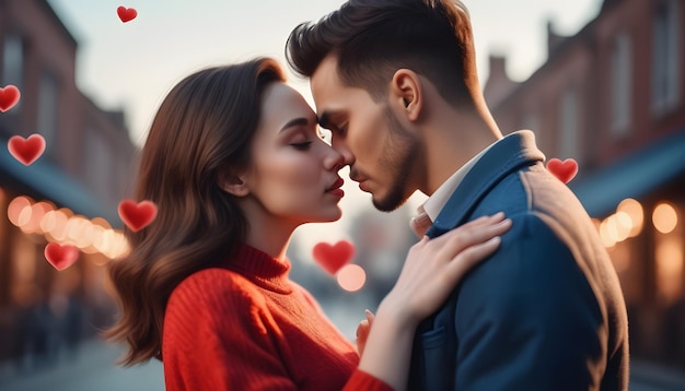 Photo art numérique du jour de la saint-valentin avec un couple romantique