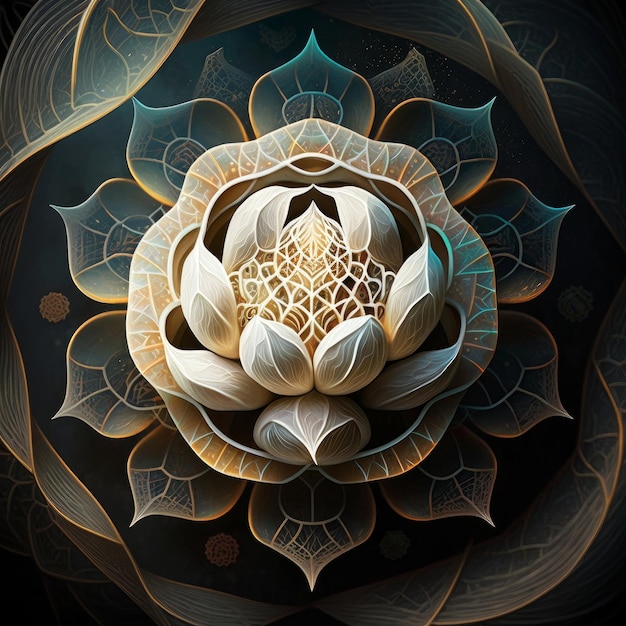 Un art numérique d'une fleur de lotus