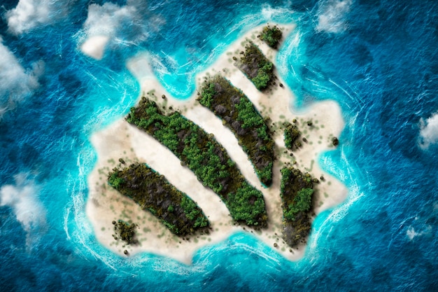 Art numérique d'une île