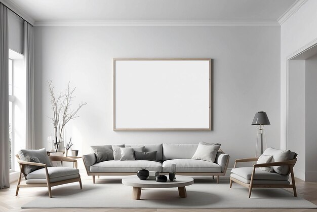 Art numérique interactif dans une maquette de maison intelligente avec un espace blanc vide pour placer votre conception