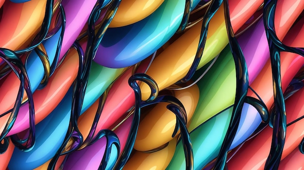 L'art numérique pop art au néon motif coloré texture granulaire illustration