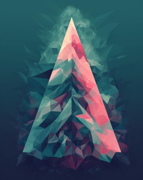 Un art numérique d'un triangle avec le mot noël dessus