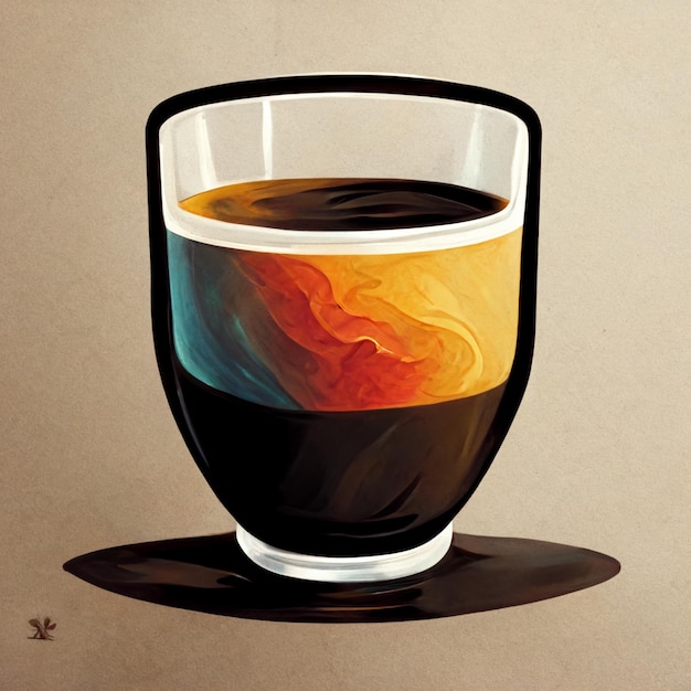 Art numérique en verre de café