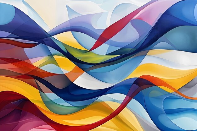 Art ondulatoire abstrait coloré avec des lignes et des courbes lisses