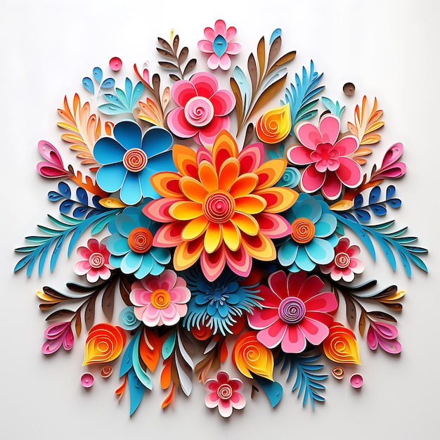 Art en papier Wycinanki polonais coloré papier multicolore complexe conceptuel descriptif idées de conception