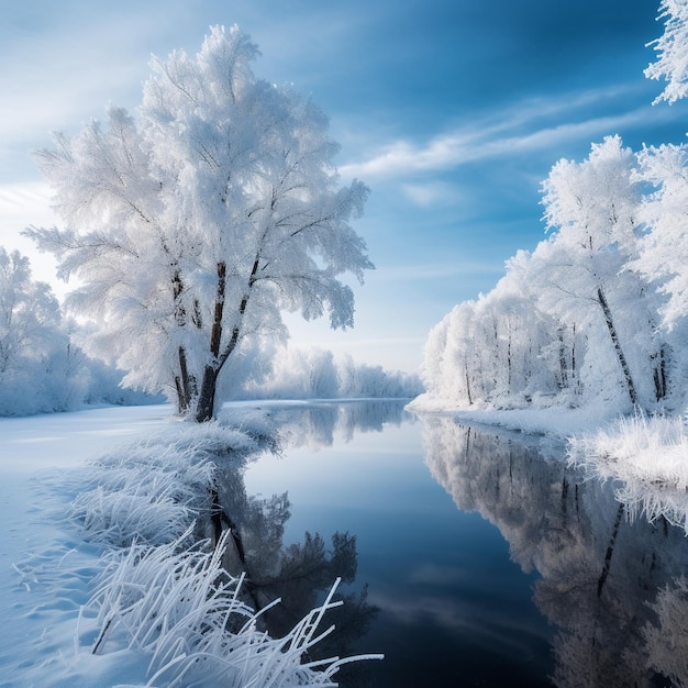 art de paysage d'hiver