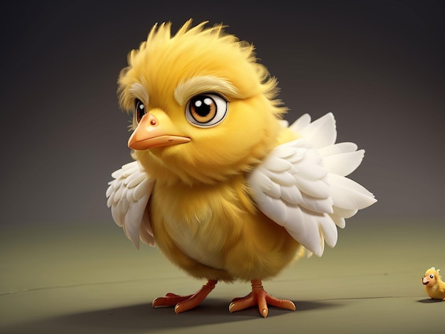 Art d'un personnage d'un poulet bébé de poulet