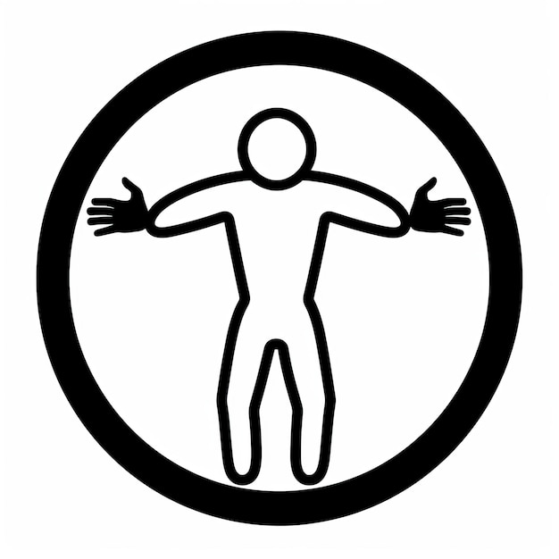 Art de la personne symbolique formes circulaires audacieuses avec commentaire social