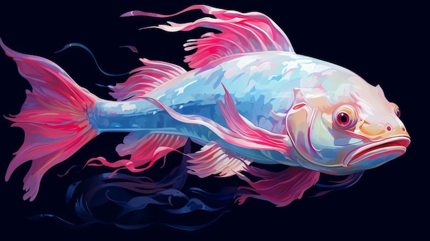 Art des poissons colorés Illustrations hyperréalistes de Loish