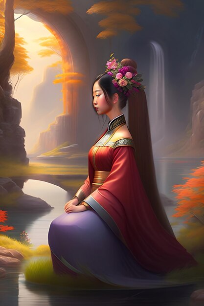 Art de la scène de style fantastique chinois