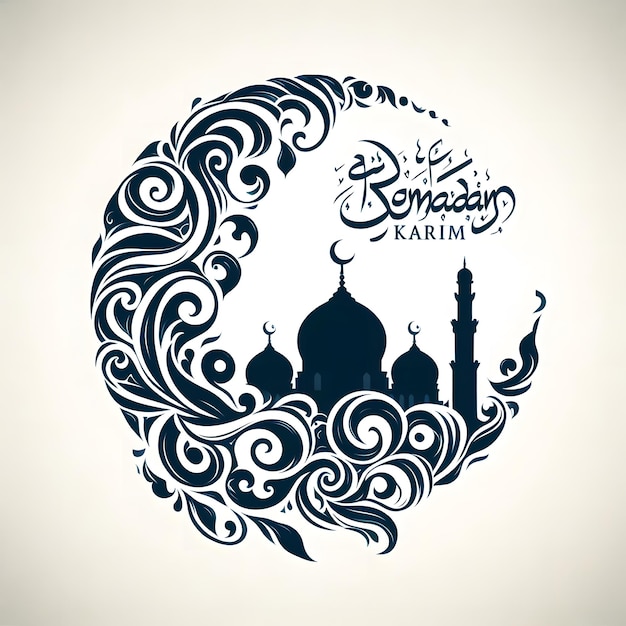 L'art de la silhouette de la mosquée Ramadan Kareem célèbre le mois sacré