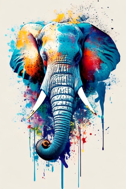 L'ART D'UNE TOUCHE DE PEINTURE ÉLÉPHANT