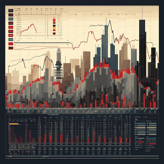 Art vectoriel sur la bourse financière