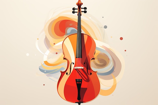 Art vectoriel coloré d'illustration minimaliste du violon généré par l'IA