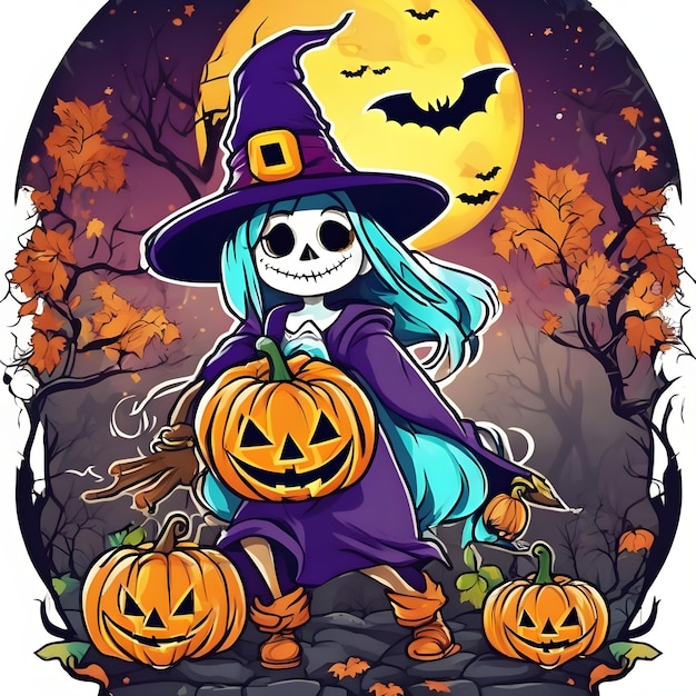 Art vectoriel sur le thème d'Halloween pour le design de t-shirts et d'affiches