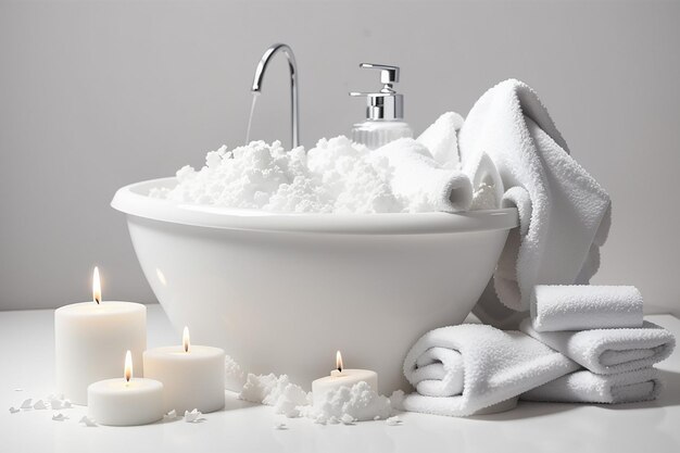 Articles de bain blancs isolés